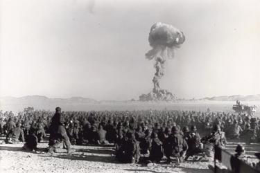 "Operation Buster-Jangle - Dog test — with troops participating in exercise Desert Rock I," November 1, 1951. Federal Government of the United States. 