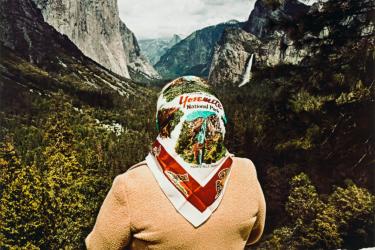 Peter Minick, Woman with Scarf at Inspiration Point, Yosemite National Park, CA