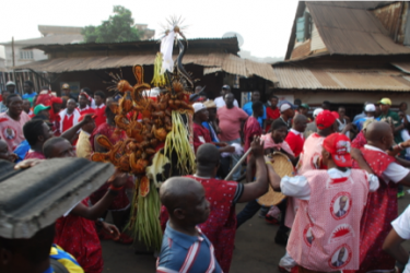 Masquerade performance, Freetown, Sierra Leone. Photo by Amanda M. Maples